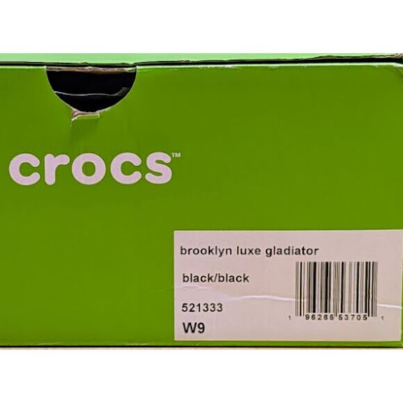 CROCS Black Brooklyn Luxe Gladiator Sandals Women's Size 9 NIB - Picture 12 of 14